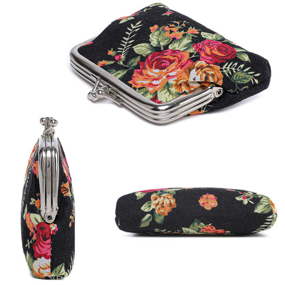 Cute Floral Buckle Coin Purses Vintage Pouch Kiss-lock Change Purse Wallets…