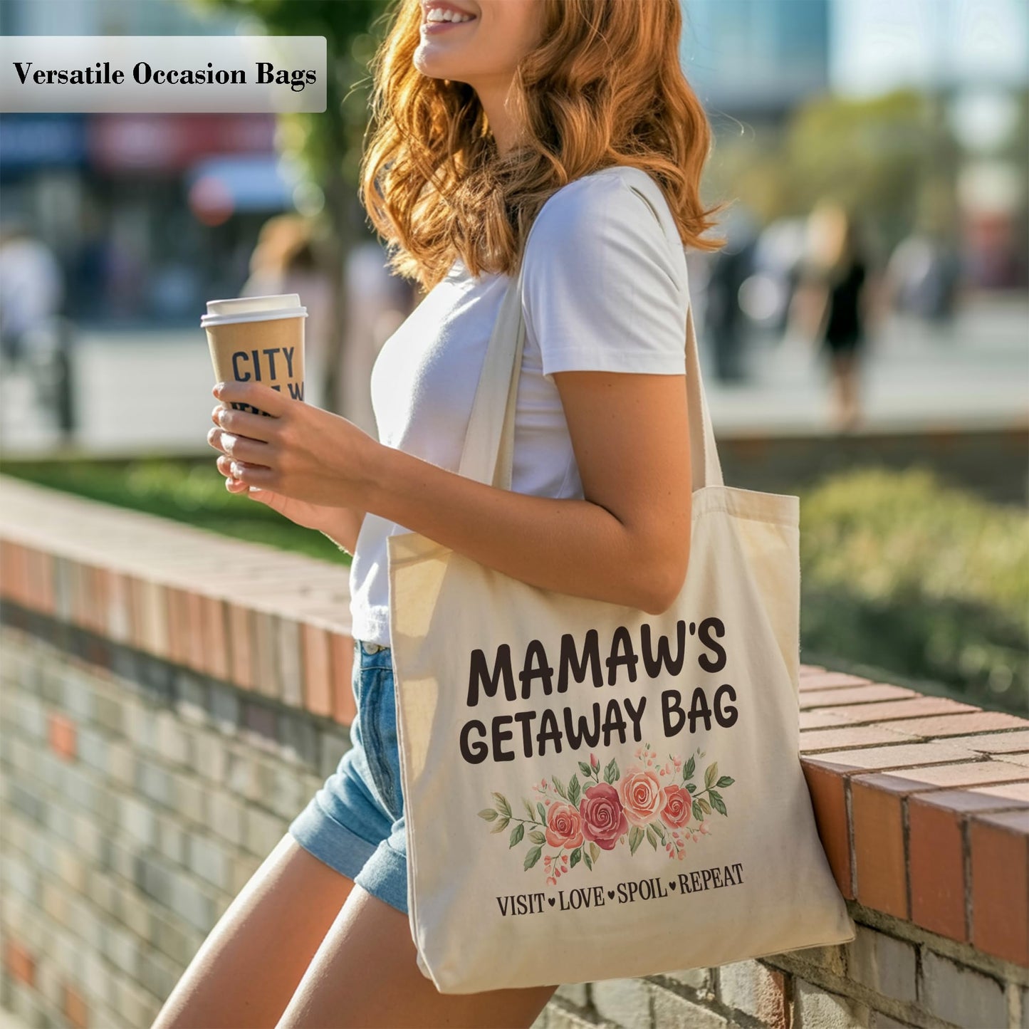 Aesthetic Inspirational Gift Tote Bag, Gifts for Grandma Mom Friend Canvas Bag with Inner Pocket