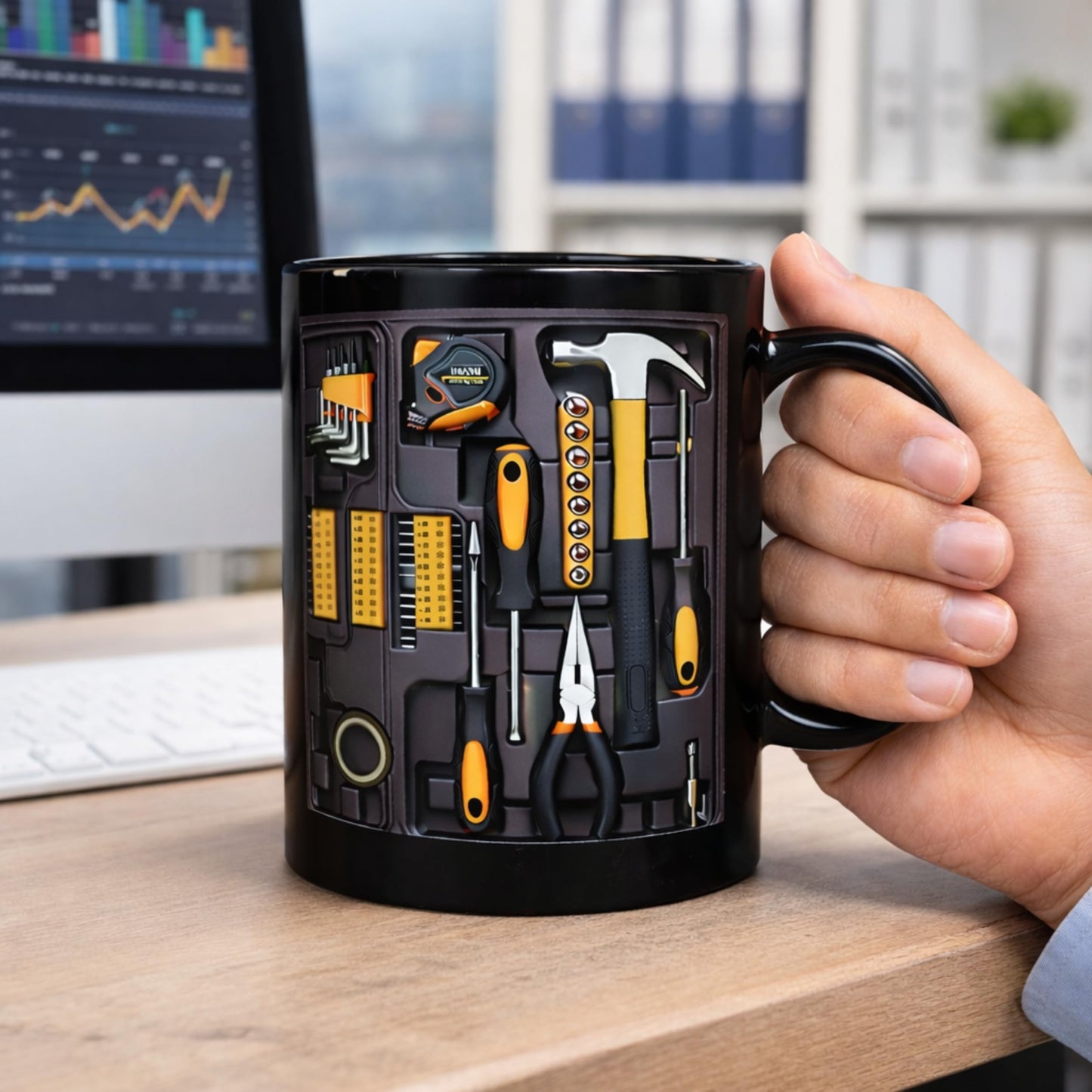 Mechanic Coffee Mug — Toolbox Design Ceramic Cup 11oz, Funny Gift for Mechanics, Handymen & Carpenters, Man Coffee Mug with Tools, Mechanics Tool Box Mug, Dishwasher Safe, Birthday & Christmas Gift