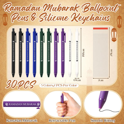 Resurhang 50 Sets Ramadan Gift Bulk Includes 99 Name of Allah Bookmarks Ramadan Mubarak Ballpoint Pens, Islamic Arabic Quran Gifts for Muslim Men Women, Eid Mubarak Party Favors