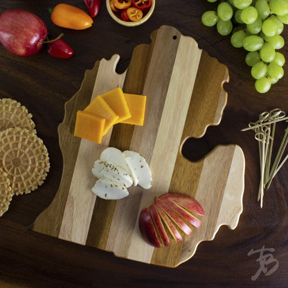 Totally Bamboo Rock & Branch Series Shiplap Michigan State Shaped Wood Serving and Cutting Board | Great for Wall Art
