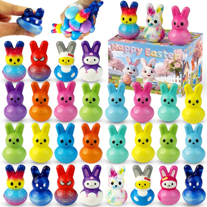 30Pcs Bunny Slow Rising Squishy Toys,Bulk Stress Relief Fidget Toy Squeeze Bunny for Kids,Treasure Chest Prizes, Classroom Prizes for Boys Girls