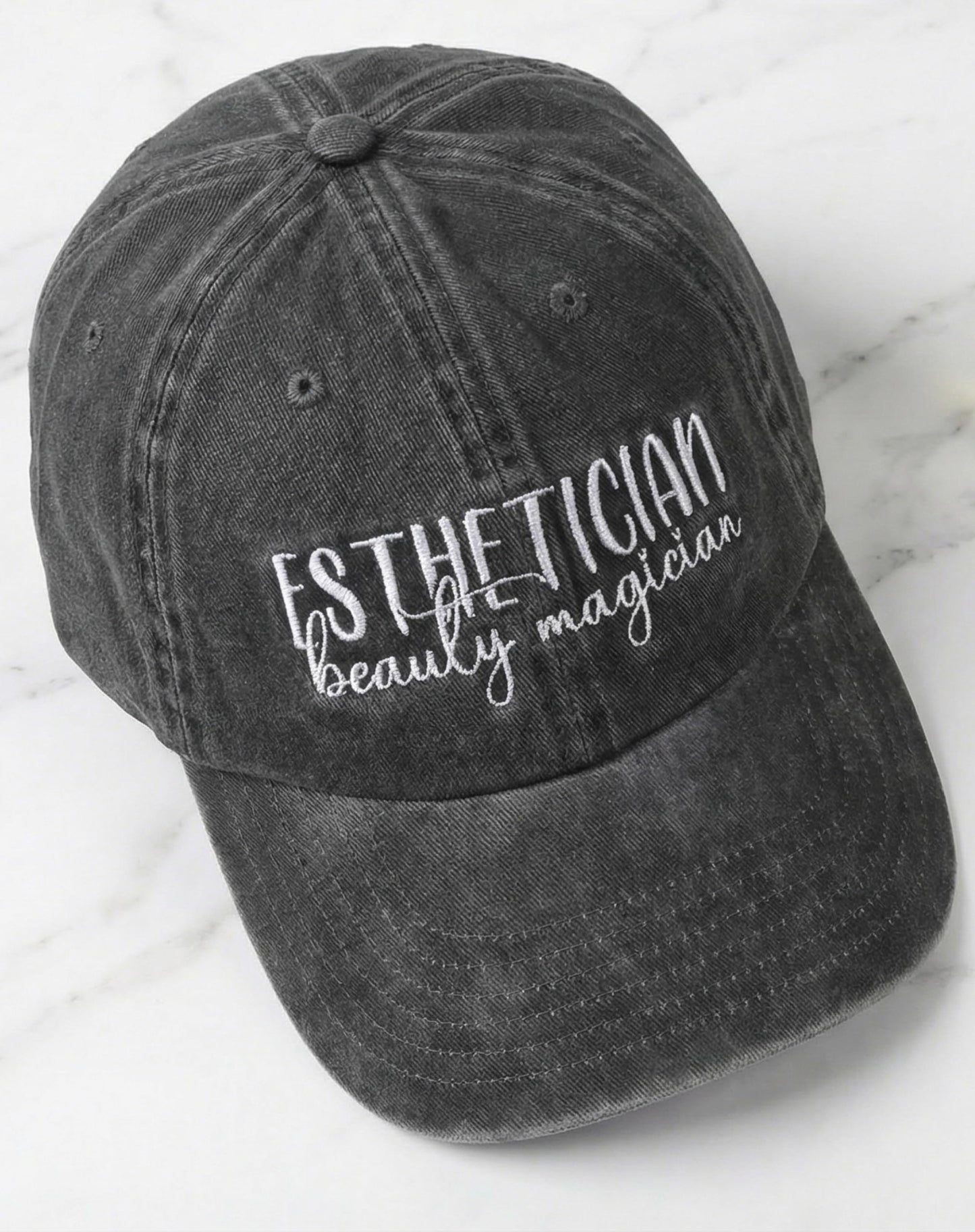 InnoBeta Esthetician Gifts Cap for Women - Adjustable Vintage Washed Cotton Embroidered Hat - Gift for Magic Beauty