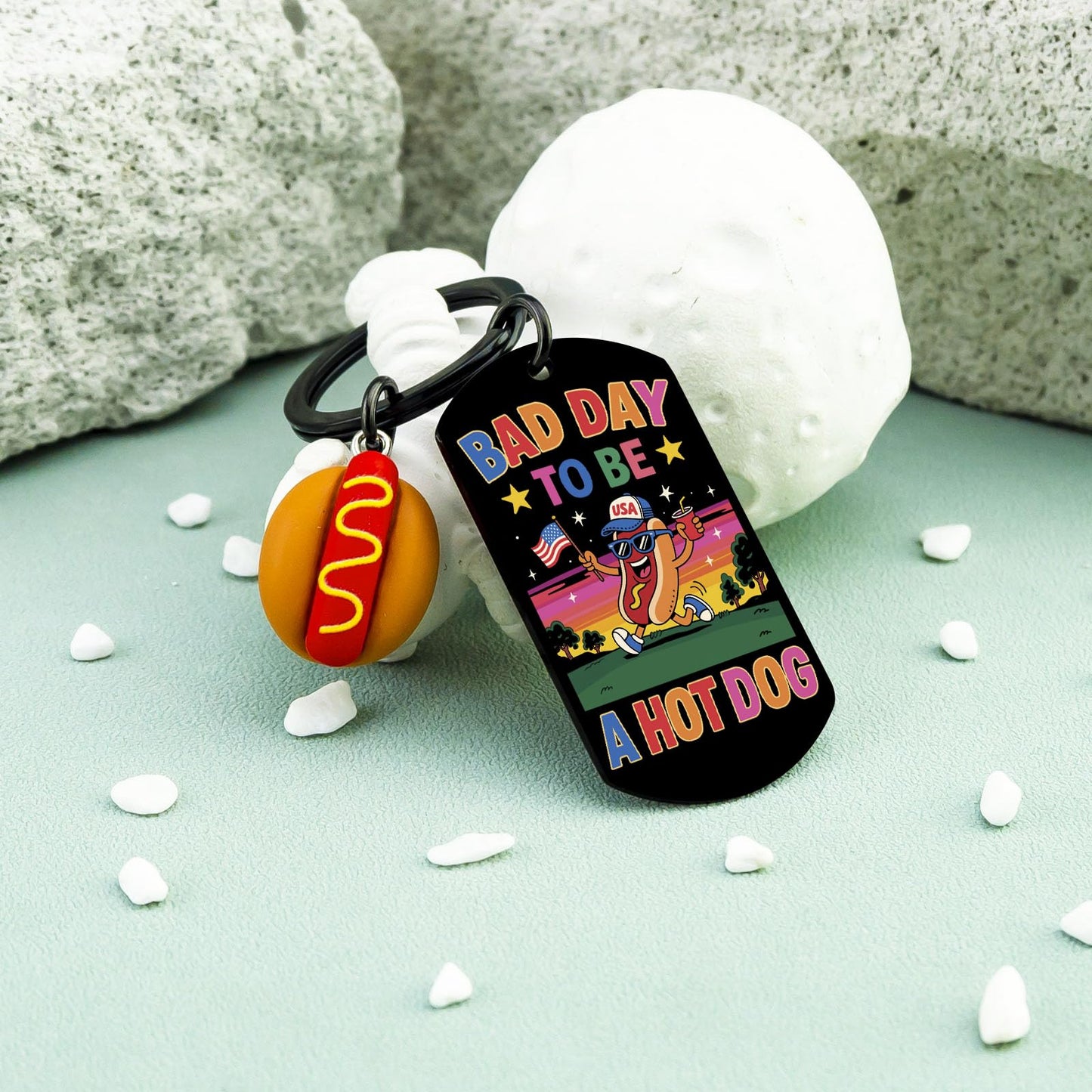 Hot Dog Gifts Funny Hot Dogs Keychain Bag Charm for Women Men Gag Gift 4th Of July Accessories for Children Adult Student Keychain