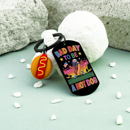Hot Dog Gifts Funny Hot Dogs Keychain Bag Charm for Women Men Gag Gift 4th Of July Accessories for Children Adult Student Keychain