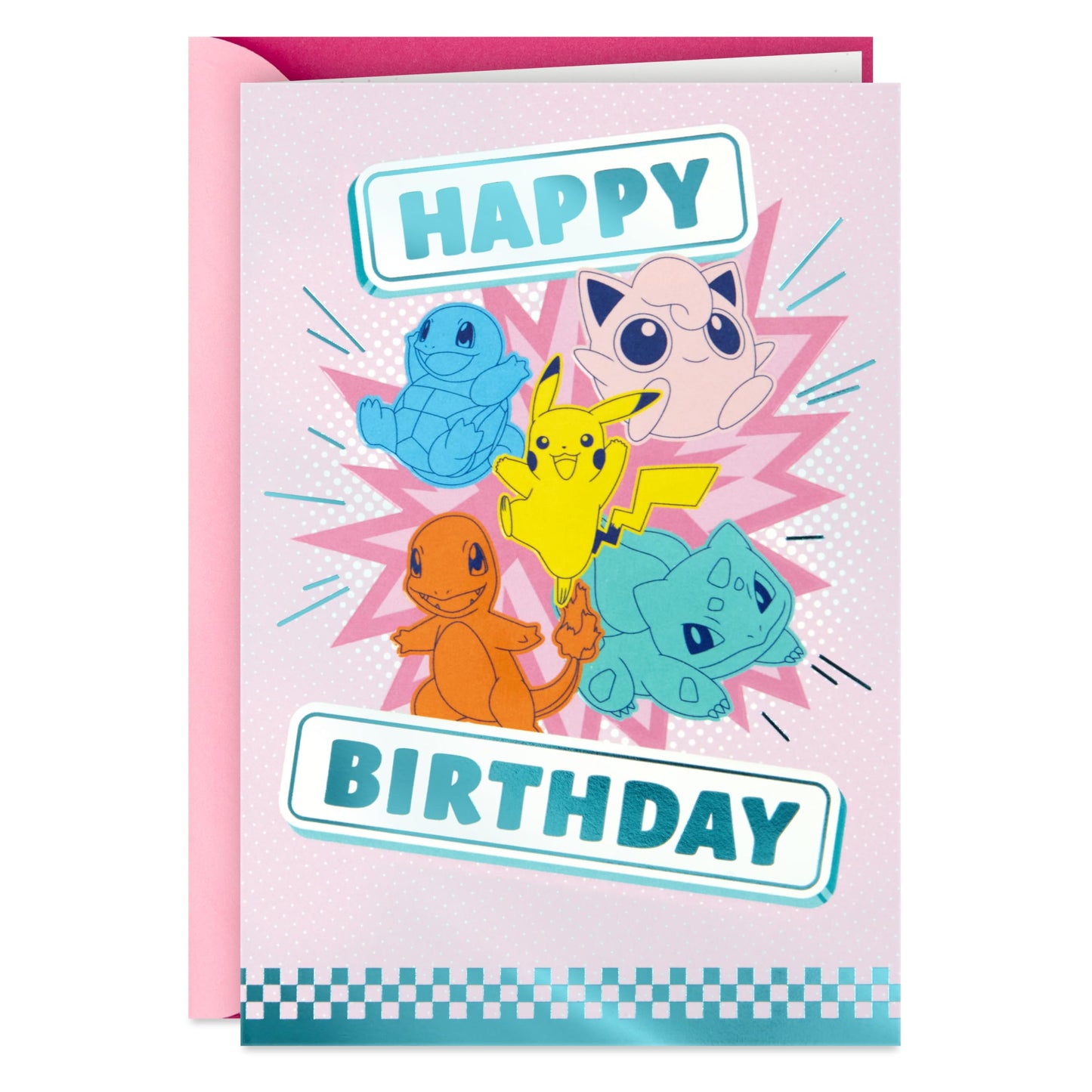 Hallmark Pokémon Birthday Card for Kid (A Champion's Heart) Charmander, Squirtle, Pikachu