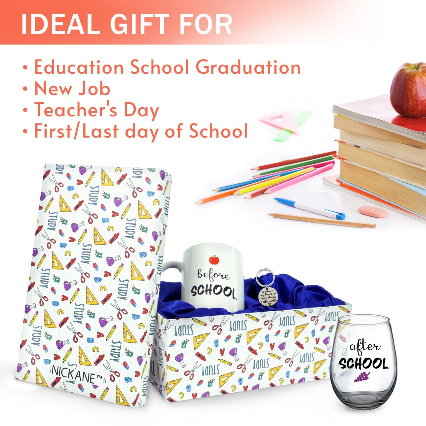 Before After School Mug and Glass Funny Appreciation Teacher Gifts From Student on Teachers Day