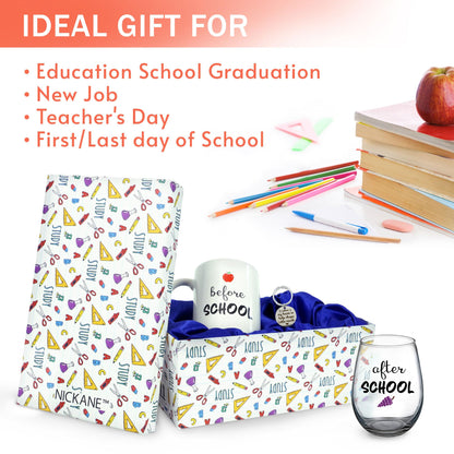 Before After School Mug and Glass Funny Appreciation Teacher Gifts From Student on Teachers Day