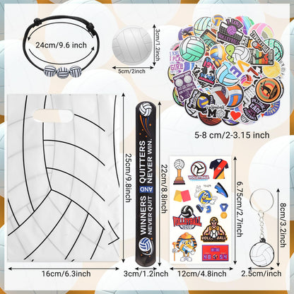 Kolewo4ever 295 Pieces Volleyball Party Favors Supplies Set Bulk Volleyball Goodie Bag Fillers for Sport Party Gifts Bags (Volleyball)