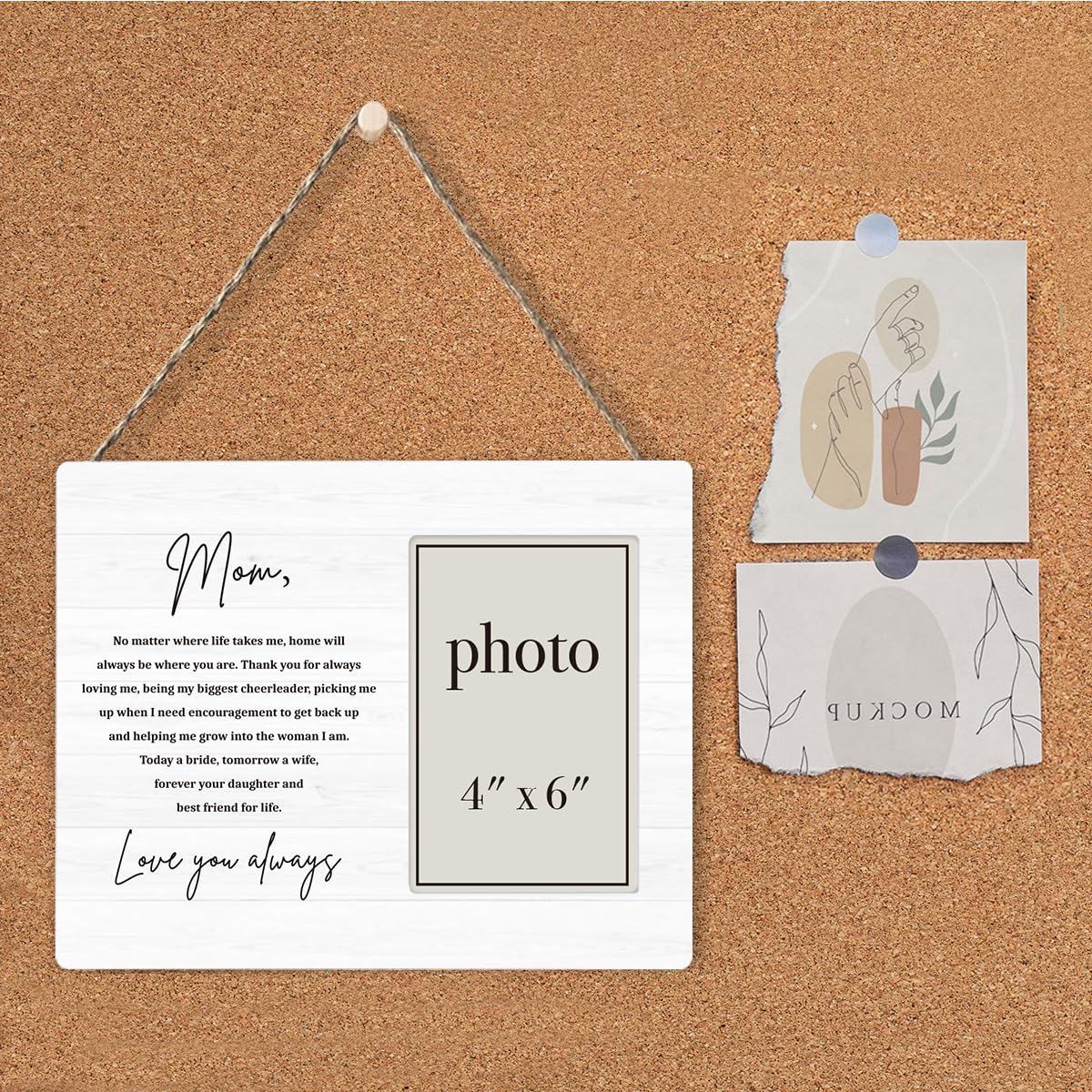 Mother of the Bride Gifts Picture Frame, Wedding Gifts for Mom from Bride Daughter, Love You Always Mom Photo Frame for 4 x 6 Inch Photo