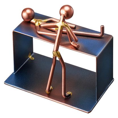 Physical & Massage Therapist Craft Handmade Figurine - 4" L X 4" H - Recycled Metal Sculptures & Hand Welded Metal Art Gift - Desk Accessories, Medical Office Decor & Physical Therapy Art Gifts