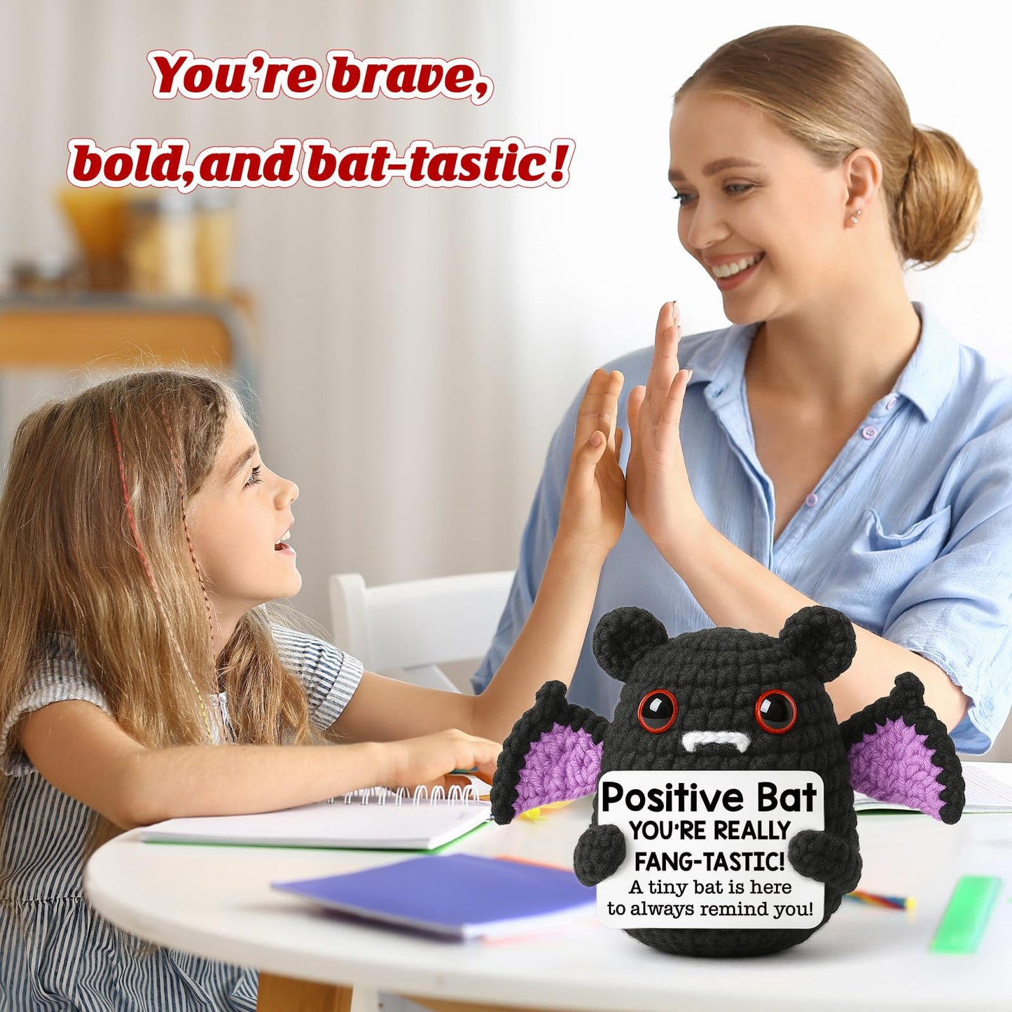 MBL Birthday Inspirational Gifts for Women - Motivational Funny Gag Boo Spooky Crochet Bat Birthday Graduation Stress Relief Cheer Positive Affirmation Gifts for Men Coworkers Friend Colleges Teens