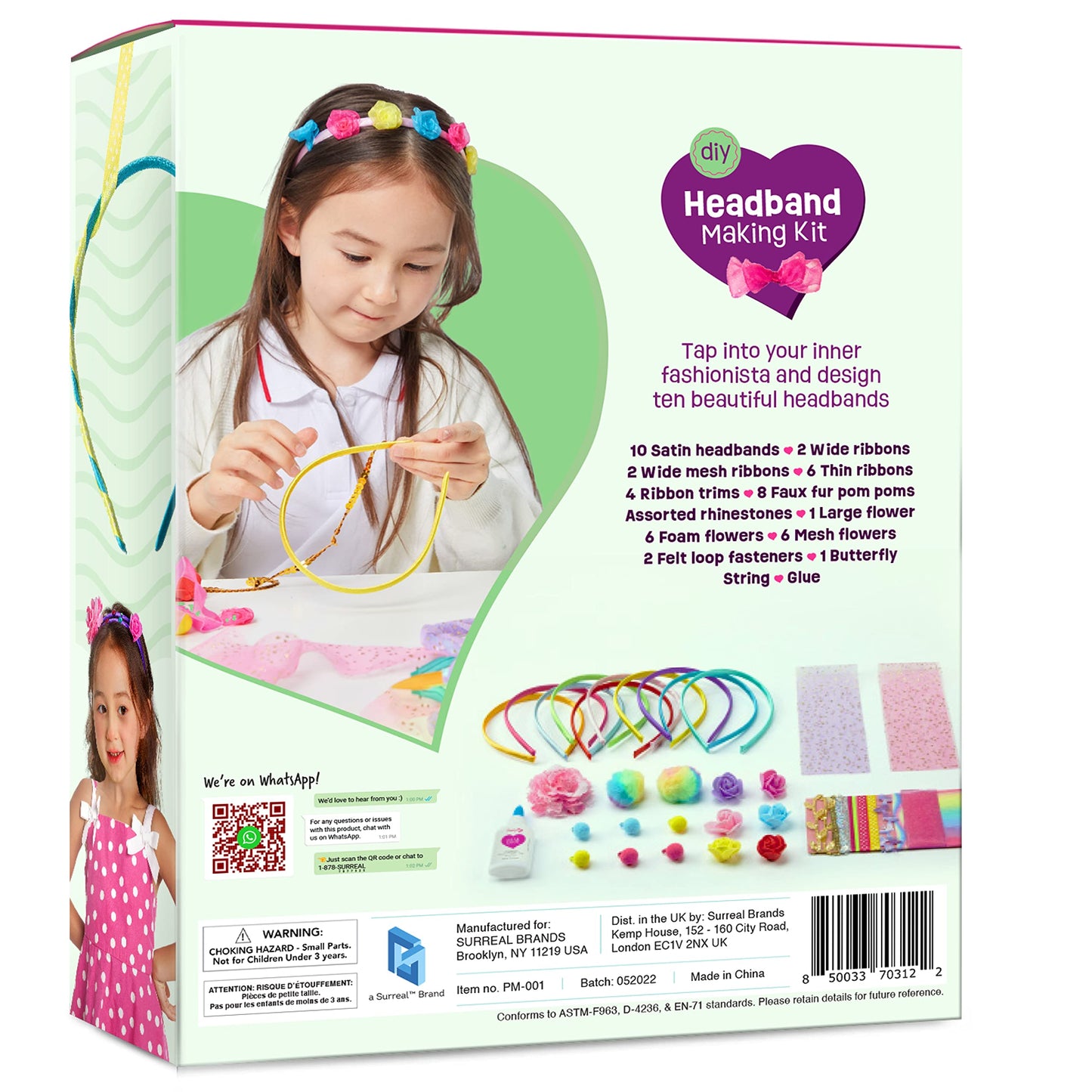 Pretty Me Headband Making Kit for Girls - Arts & Crafts Easter Gift - Make Your Own Fashion Headbands for Kids - DIY Hair Accessories - Gift for Ages 5-12 Year Old Girl - Little Kids Art & Craft Gifts