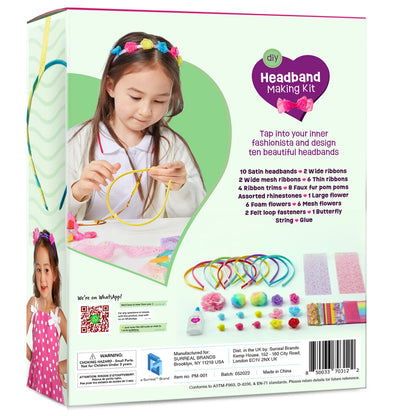 Pretty Me Headband Making Kit for Girls - Arts & Crafts Easter Gift - Make Your Own Fashion Headbands for Kids - DIY Hair Accessories - Gift for Ages 5-12 Year Old Girl - Little Kids Art & Craft Gifts