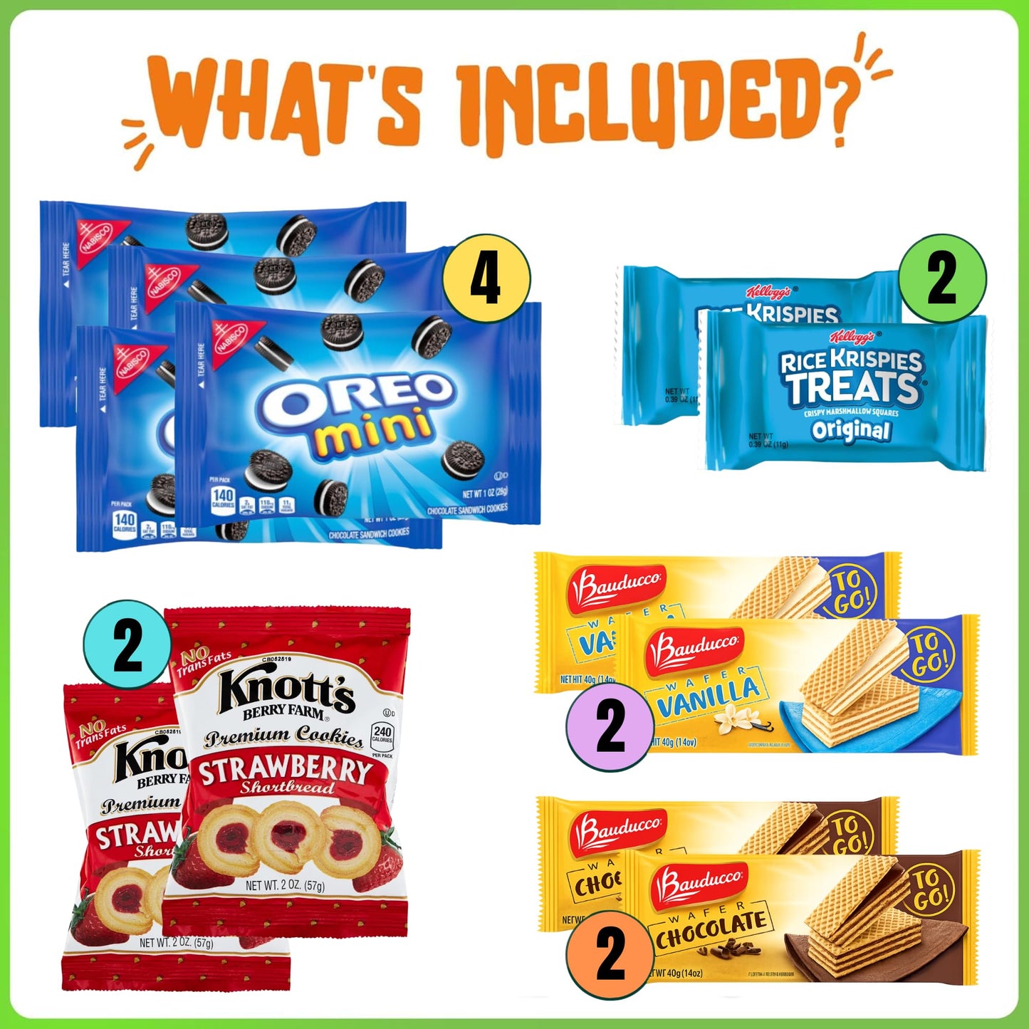 Cookies Variety Pack - Individually Wrapped Assortment Cookie Bundle, Sampler Bulk Care Package - 32 Count