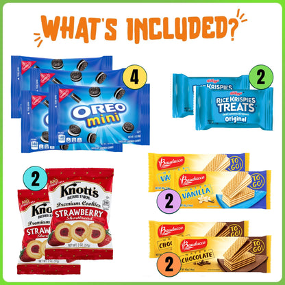Cookies Variety Pack - Individually Wrapped Assortment Cookie Bundle, Sampler Bulk Care Package - 32 Count