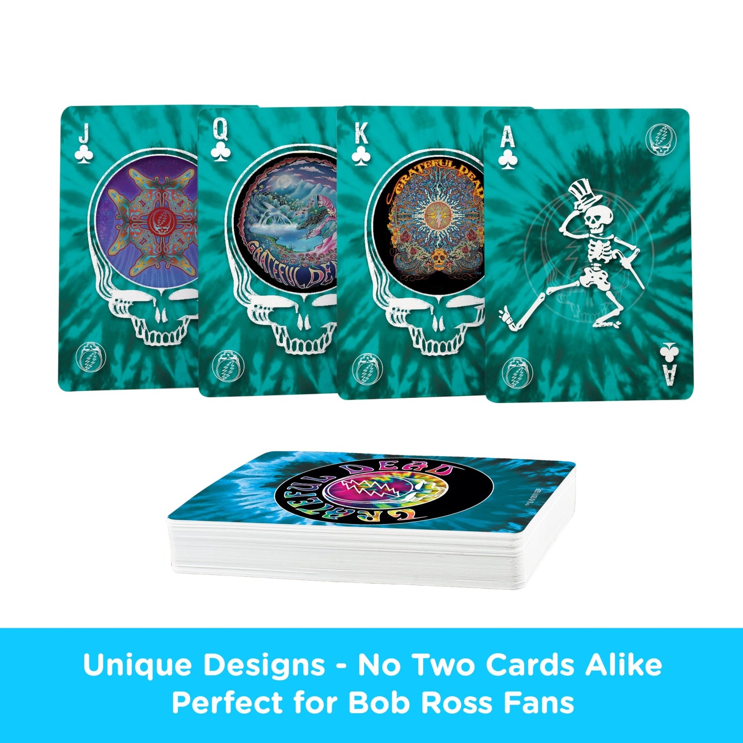 AQUARIUS Grateful Dead Playing Cards Standard Size – Themed Novelty Deck with 52 Unique Band Designs – Collectible Merchandise Gift for Teens and Adults