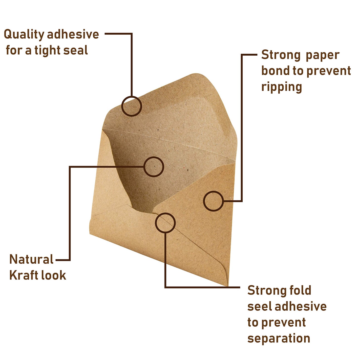Mini Envelopes Kraft 200 Pk Small 4.125” x 2.78” Brown Gift Cards Invitations Business Notes Tiny Mini Greeting Cards Save the Date Holders Sleeves Bulk