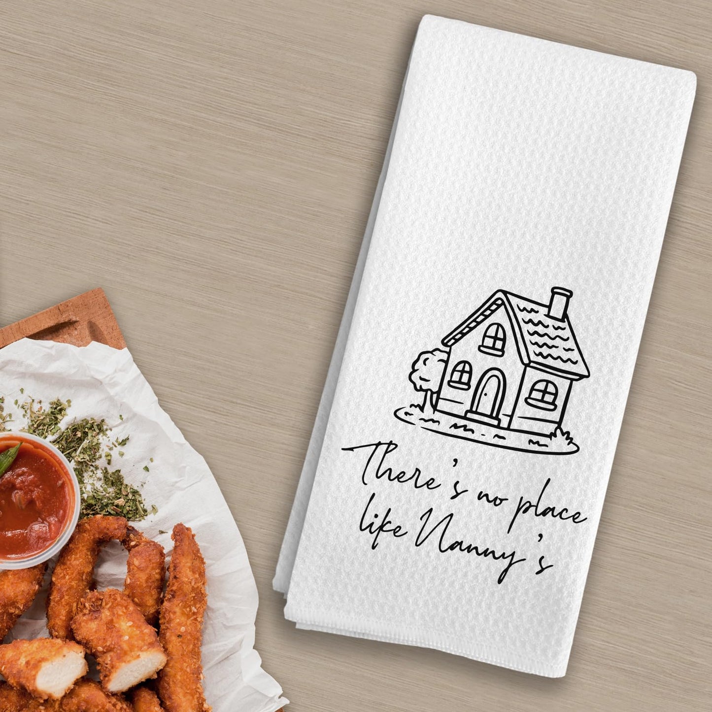 Nanny Gifts Kitchen Towels, There's No Place Like Nanny's Decorative Dish Tea Towels, Best Grandma Mother's Day Birthday Gifts from Granddaughter Grandson Hand Towels for Bathroom 16X24In