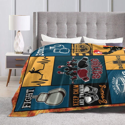 Boxing Blanket Super Soft Warm Boxing Sports Throw Blanket Gift for Men Women Boys Cozy Fluffy Plush Lightweight Flannel Gifts Fleece Blankets for Kids Adults 50"X40"