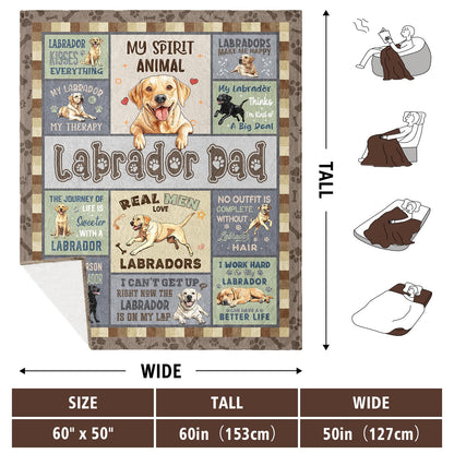 Labrador Retriever Gifts for Men, Labrador Retriever Blankets 60''x50'', Labradors Retrievers Gifts for Lovers Dad, Gifts for Labradors Retrievers Dog Lovers Blanket for Christmas Fathers Day