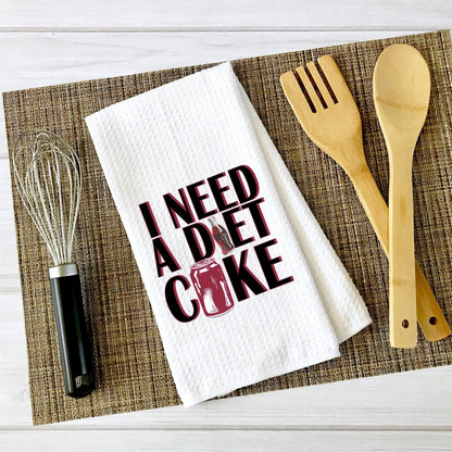 ZJXHPO Diet Drinks Kitchen Towel - Waffle Weave, Polyester/Polyamide Blend, 16"x24", Need Diet Towel