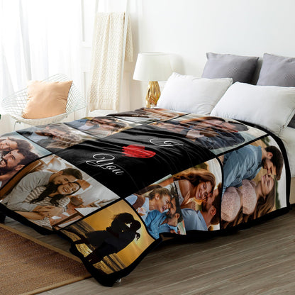 SHIPS NEXT DAY Custom Blanket with Picture Text Personalized Throws Blanket with Photos Customize Blanket Customizable Blankets Customized Gifts for Mom Dad Couple Girlfriend Boyfriend Wife Husband