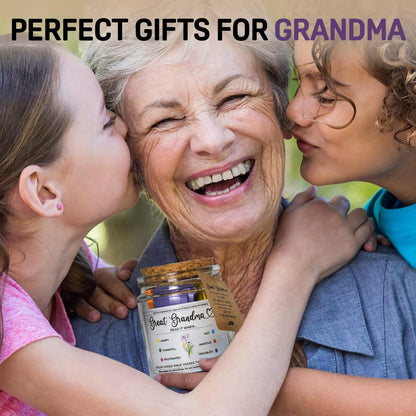 Mothers Day Gift for Great Grandma, Great Grandma Bible Verse Jar, Birthday, Christmas Idea From Grandkids, Decorative Glass Inspirational Scripture Jar with 96 Bible Verses