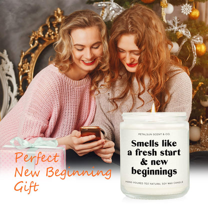 PETALSUN Divorce & New Beginnings Gifts for Women - Handmade Lavender Natural Soy Wax Candle(7oz) - Breakup, New Job, Going Away Gifts for Women, Friends