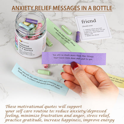 Positive Affirmations Messages in a Bottle（5oz）, Gifts For Women And Men.Motivational Gift,Valentines Day Gifts for Her, Unique Gift.