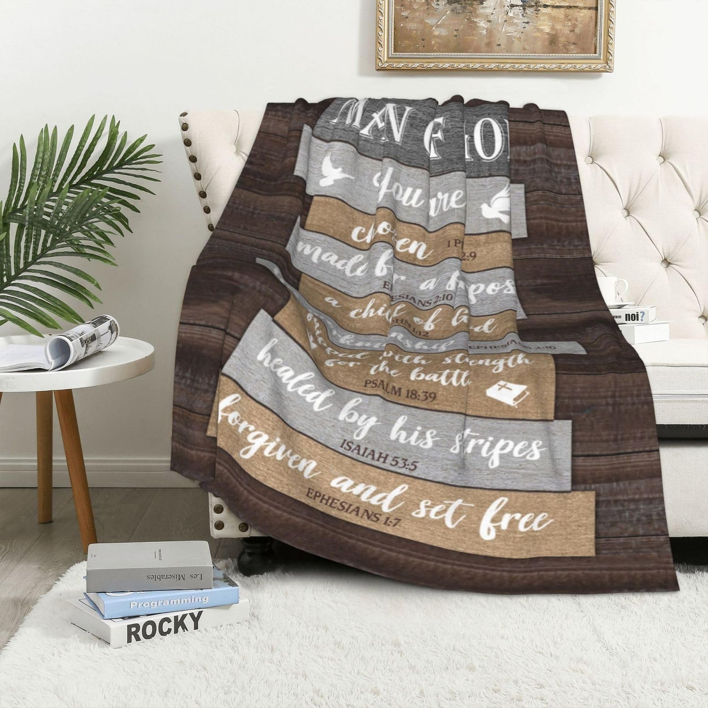 Christian Gifts for Men, Religious Gifts for Men, Fathers Day Christian Dad Gift, Catholic Gifts, Spiritual Inspirational Bible Gifts, Birthday Encouragement Baptism Gift, Man of God Blanket 60"x50"