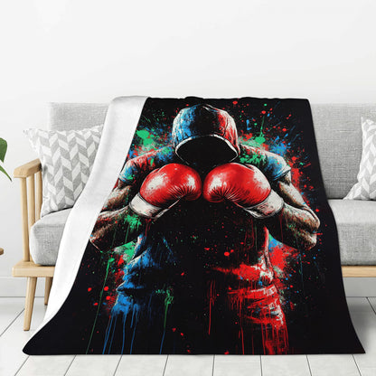 Boxing Gifts, Boxing Throw Blanket, Sports Gift for Men Boys Women Girls Lover Adult Cozy Fleece Flannel Bedding Stuff Plush for Couch Sofa Bed Decor 50"X40"
