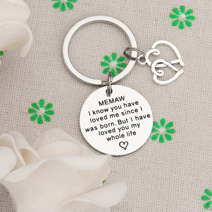 Jewelry Memaw Gifts Keychain for Women Worlds Best Memaw Ever Key Chains Present for a Memaw Keyring to My Memaw Keychain, Silver