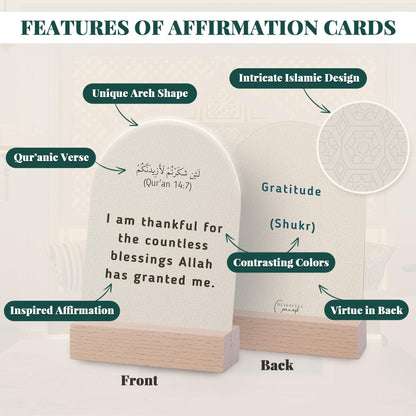 Islamic Affirmation Cards Set of 30, Magnetic Box & Stand - Ideal for Ramadan Gifts, Eid Gifts, Islamic Gifts, Eid Decorations for Home, Eid Mubarak Decorations, Positive Affirmations Cards, Muslim
