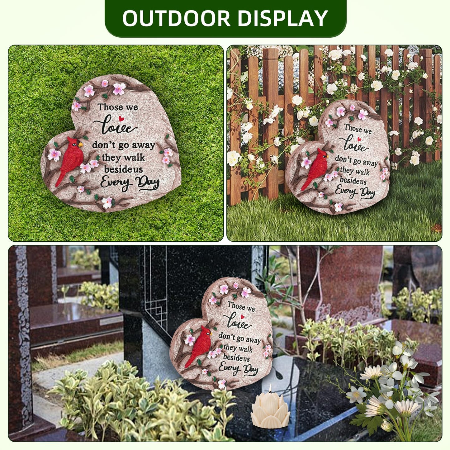 Sympathy Gifts for Loss of Loved One, Memorial Garden Stones in Memory of Loved One Gifts, Condolence Bereavement Gift for Garden, Outside, or Home Decor (10 inch)