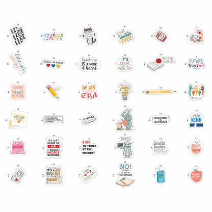 100Pcs Funny Teacher Stickers for Laptop, Water Bottles and Planner - Funny Teacher Gifts Appreciation - Gift for Women & Men