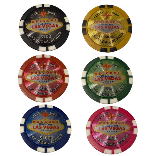 Las Vegas Poker Chip Magnets – Set of 6 Colorful Casino-Style Fridge Magnets | Poker Night Gifts, Game Room Decor, Souvenirs