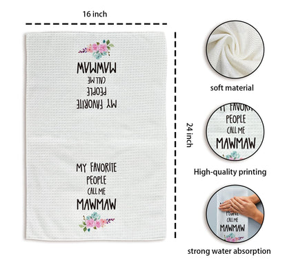 Mawmaw Gifts Kitchen Towels, Gift for Mawmaw Grandma Hand Towel, MawmawChristmas Mother's Day Dish Tea Towels for Kitchen, Mawmaws Grandma Gifts from Grandkids, 16x24inch