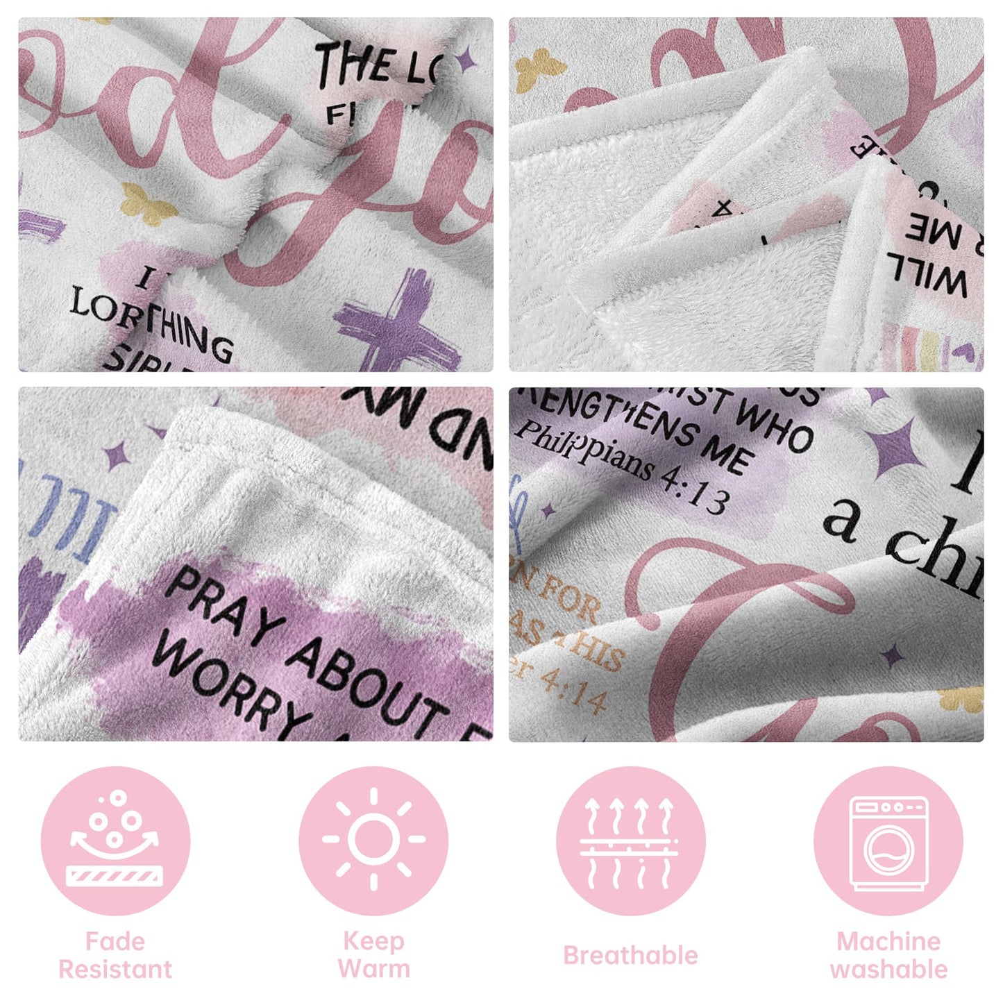 Baptism Gifts for Girl, I Am a Child of God Blanket, Teen Girl Gifts Trendy Stuff, Christian Birthday Gifts for Teen Girls, Women Confirmation & First Communion Gifts for Girls(50 * 60)