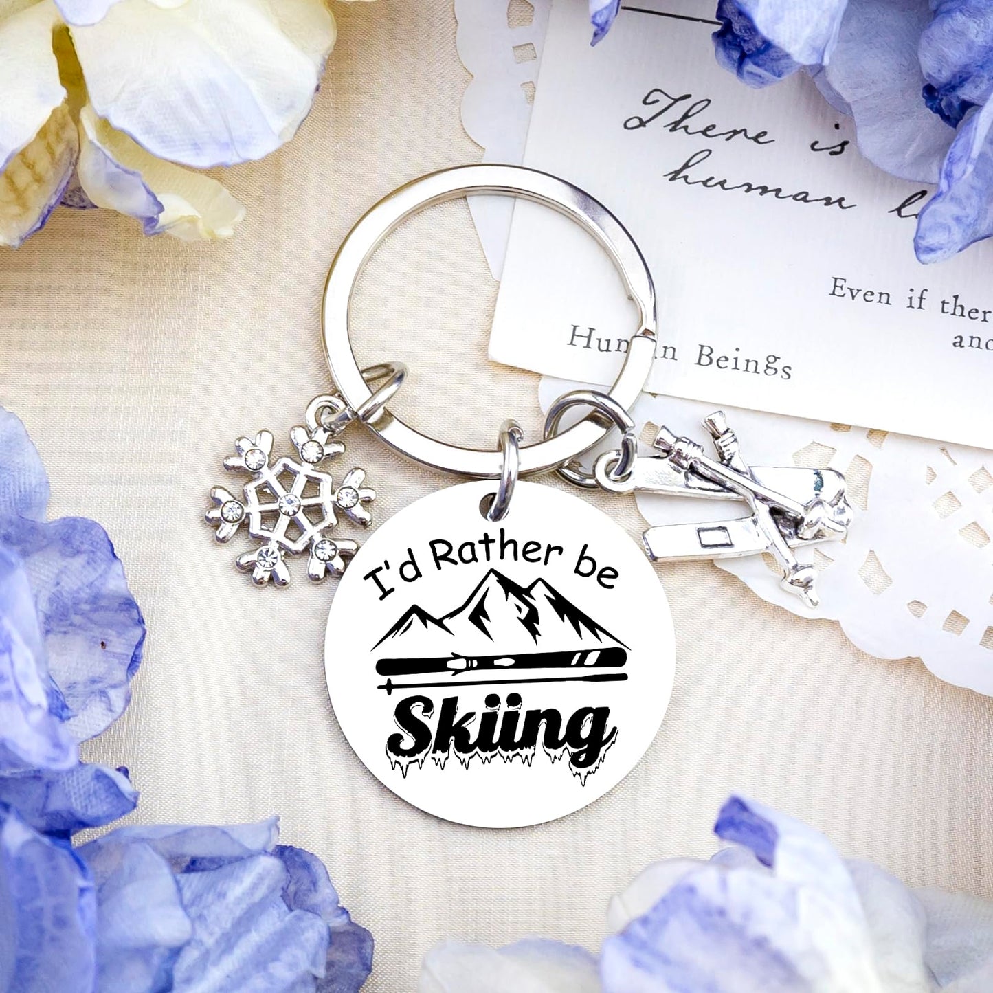Ski Gifts for Men Skiing Accessories Keychains Ski Themed Gifts for Men Son Brother Boyfriend Family Friend Skiing Lover Birthday Christmas Snowboard Gift Ski Stuff Keyring