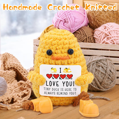 BILOLLY I Love You Gifts for Her Him Boyfriend Girlfriend Wife Husband Couple, Birthday Anniversary Valentines, Handmade Crochet Knitted Cute Duck