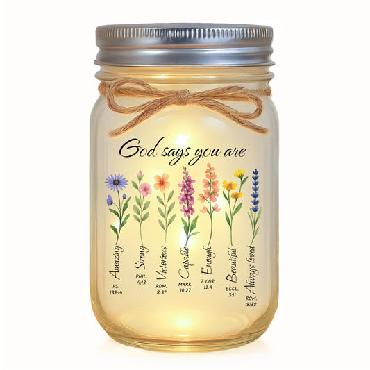 God Says You Are Inspirational Christian Gifts for Women, Mother's Day Night Light for Mom Grandma, Bible Verse Religious Home Decor