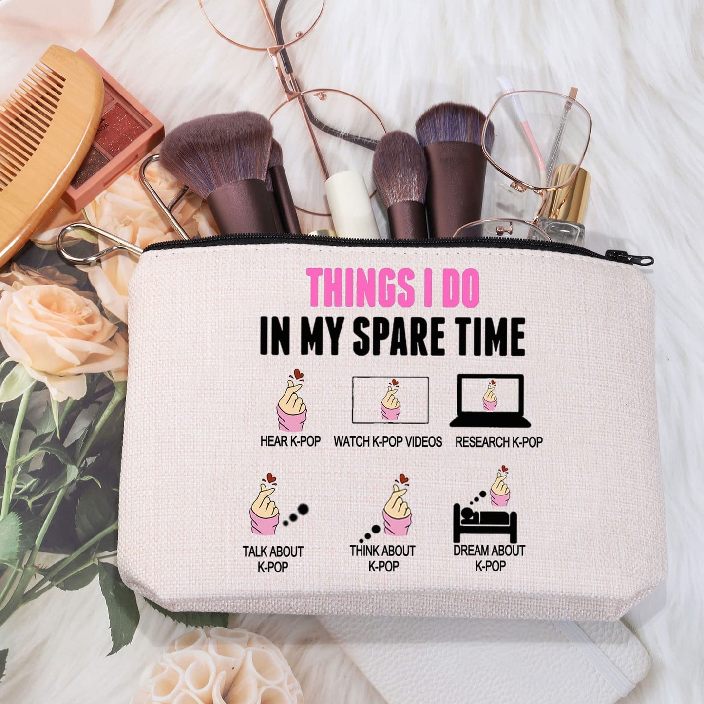 MEIKIUP Funny K-pop Lover Gift K-pop Merchandise Korean Drama Fan Gift K-Drama Women Makeup Bag