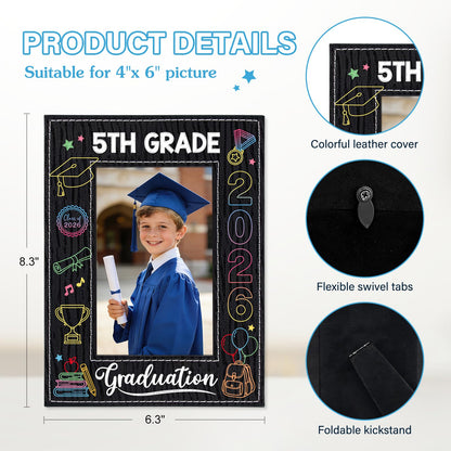 PETCEE 5th Grade Graduation Gifts - 5th Grade Graduation Picture Frame 2026 4"x 6" Fifth Grade Grads Decorations Photo Frame Keepsake for Kids Boys Girls Class of 2026 Gifts for Elementary School