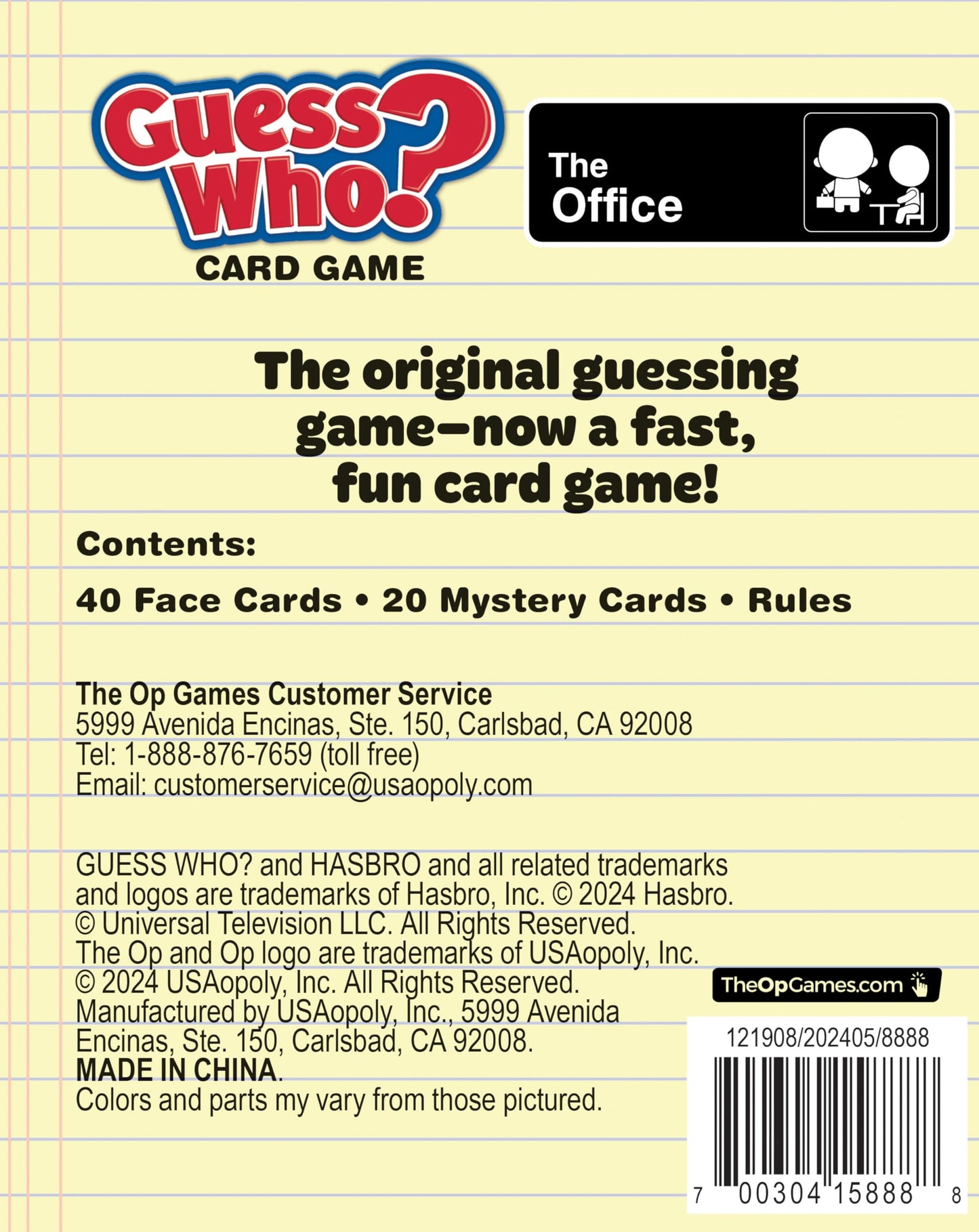 Guess WHO? Card Game: The Office, Featuring 20 Characters, Michael Scott, Jim Halpert, Pam Beesly and More, Family Friendly Deduction, 2 Players, Officially Licensed Merchandise & Collectible