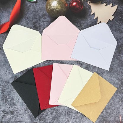 100 Pack Gift Card Envelopes 4 x 2.75" Mini Envelopes 120GSM Small Paper Business Gift Card Sleeves Bulk,Tiny Little Greeting Card Envelope Pockets for Invitation (Black)