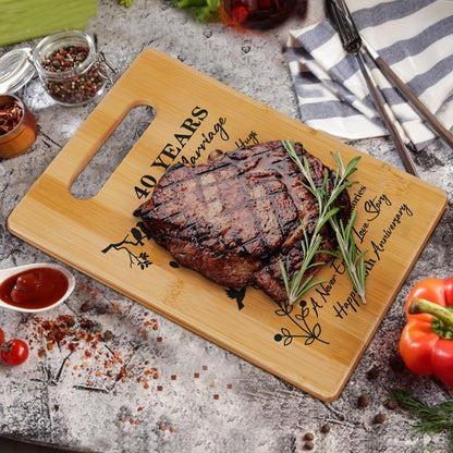 40th Wedding Anniversary for Women Men,Back In 1986&40 Years of Marriage Double sided Cutting Board Gift for Her Him,best 40 years anniversary Decorations for couple