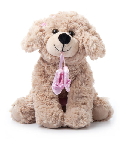 The Petting Zoo Ballerina Scruffy Dog Stuffed Animal, Gifts for Kids, Caramel Brown Dog Plush Toy 10 Inches