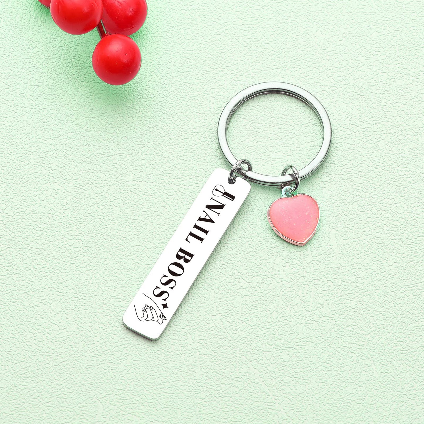 ZNOSVEI Nail Boss Keychain Nail Technician Jewelry Nail Artist Gift Nail Polish Keychain Nail Stylist Gift, Nail Boss Keychain, Standard