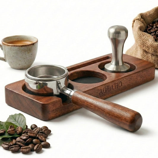 51-58 mm Compact Espresso Tamping Mat - Wooden Coffee Tamping Station - Gift for Espresso Lovers, Accessories for Baristas